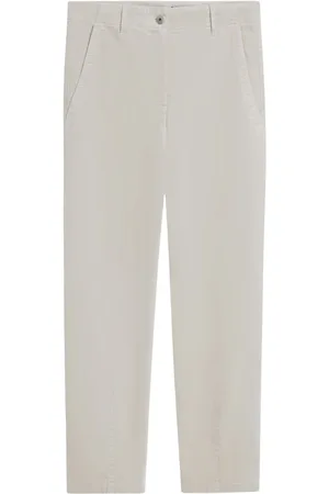 Cinque Femme, Pantalons, Blanc, Taille: 42 FR Pantalon en Velours Doux avec Coupe Décontractée