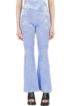 P.A.M Femme, Pantalons, Violet, Taille: 36 FR Velours Boot Leg Flares Brodé