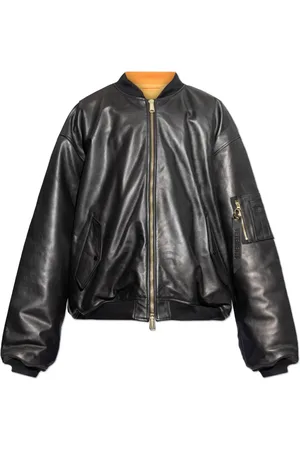 Vetements Homme, Vestes, Noir, Taille: S Veste en cuir type bombardier