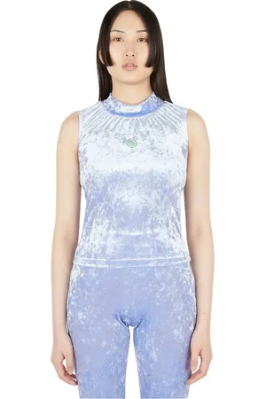 P.A.M Femme, Tops, Violet, Taille: 36 FR Velours Mock Neck Débardeur