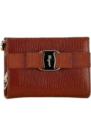 Salvatore Ferragamo Femme, Pre-owned, Brun, Taille: ONE Size Pre-owned Cuir pochettes-minaudieres