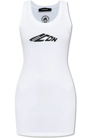 Dsquared2 Femme, Robes, Blanc, Taille: 38 FR Robe sans Manches
