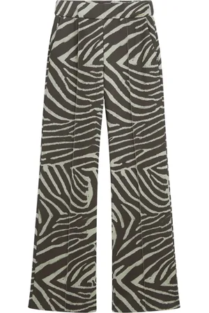 Cinque Femme, Pantalons, Multicolore, Taille: 42 FR Pantalon Large Imprimé Zèbre