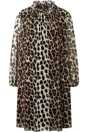 Ana Alcazar Femme, Robes, Brun, Taille: 40 FR Robe en maille motif léopard col roulé