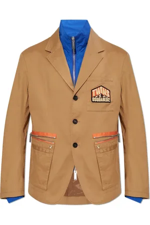 Dsquared2 Homme, Vestes, , Taille: M Blazer en coton avec appliqués
