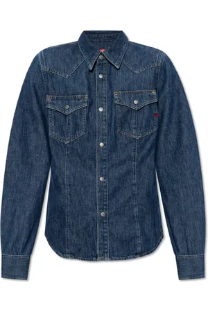 Diesel Femme, Blouses et Chemises, Bleu, Taille: 40 FR Chemise en denim De-waves