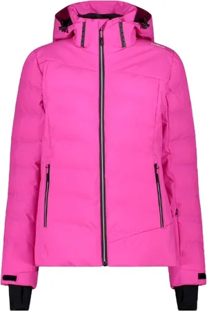 CMP Femme, Vestes, Rose, Taille: 40 FR Manteau Rouge Hiver Capuche High-Loft