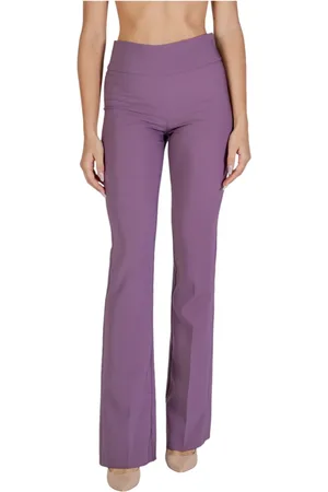 SANDRO FERRONE Femme, Pantalons, Violet, Taille: 42 FR Pantalon violet à fermeture éclair et poches arrière
