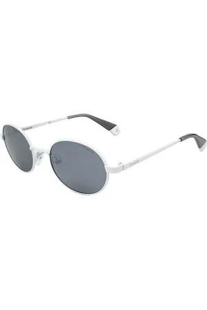 Polaroid Unisex, Accessoires, Blanc, Taille: ONE Size Lunettes de soleil à monture métallique avec verres gris