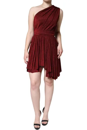 Dolce & Gabbana Femme, Robes, Rouge, Taille: 36 FR Robe Mini A-line Plissée Rouge