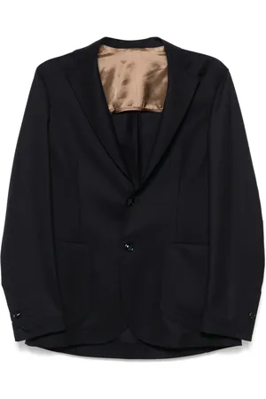 BARBA Homme, Vestes, Bleu, Taille: M Veste en laine vierge avec 2 boutons