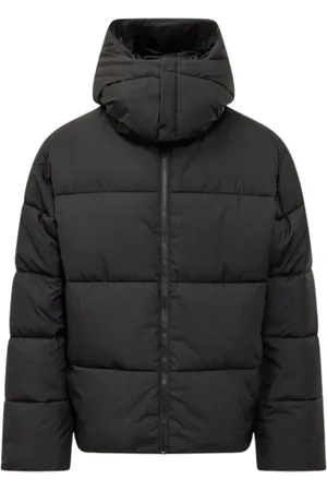 Garment Workshop Homme, Vestes, Noir, Taille: L Doudoune à Capuche, Col Haut, Fermeture Éclair