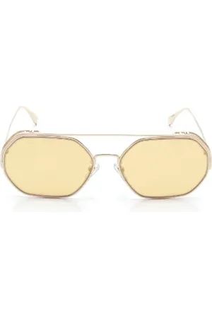 Fendi Femme, Pre-owned, Jaune, Taille: ONE Size Pre-owned Metal lunettes-de-soleil