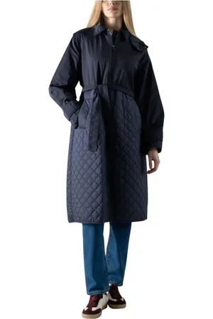 Max Mara Femme, Manteaux, Bleu, Taille: 42 FR Imperméable élégant avec capuche amovible