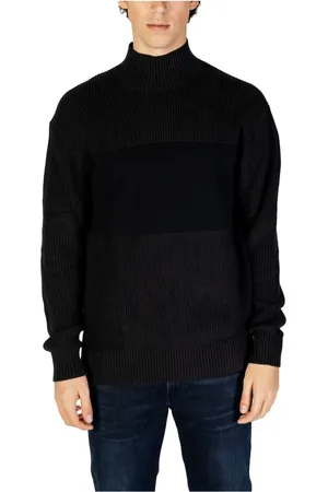 Calvin Klein Homme, Pulls, Noir, Taille: XL Pull à Mailles Mixtes Haut