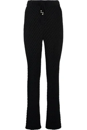Alanui Femme, Pantalons, Noir, Taille: 40 FR Pantalon tricoté évasé