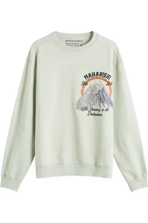 Maharishi Homme, Sweatshirts et sweats à capuche, Vert, Taille: XL Montagne Paix Crew Sweat Vert