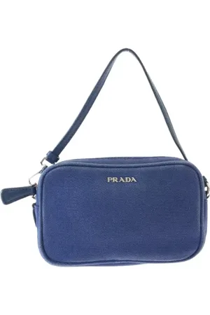 Prada Femme, Pre-owned, Bleu, Taille: ONE Size Pre-owned Toile pochettes-minaudieres
