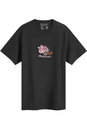 Maharishi Homme, Tops, Noir, Taille: L Tee-shirt noir brodé Panther Chimera