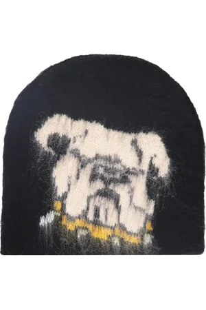 MARKET Homme, Accessoires, Noir, Taille: ONE Size Bonnet Tricot Intarsia