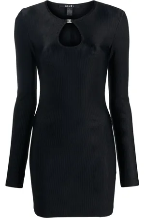 KSUBI Femme, Robes, Noir, Taille: 36 FR Robe Mini Noire à Trou de Serrure