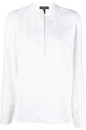 RAG&BONE Femme, Blouses et Chemises, Blanc, Taille: 38 FR Chemisier Jade Casual en Coton Blanc
