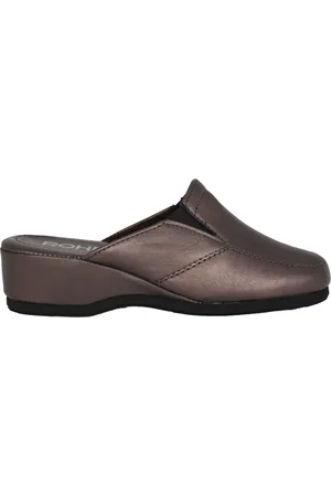 Rohde Femme, Chaussures, Brun, Taille: 39 EU Chausson de maison en cuir - Bronze