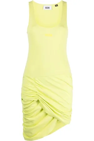GCDS Femme, Robes, Vert, Taille: 36 FR Robe Mini Décontractée en Coton Vert
