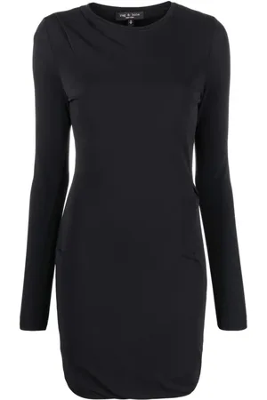 RAG&BONE Femme, Robes, Noir, Taille: 36 FR Robe Midi Drapée Noire