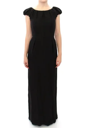 Dolce & Gabbana Femme, Robes, Noir, Taille: 36 FR Robe de soirée en soie à manches courtes