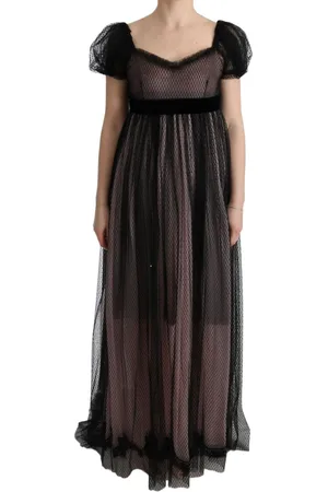 Dolce & Gabbana Femme, Robes, Noir, Taille: 36 FR Robe fourreau exquise longueur plancher