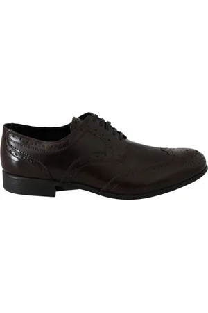 Dolce & Gabbana Femme, Chaussures, Brun, Taille: 36 EU Élégantes chaussures plates Oxford en cuir marron