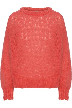 American Dreams Femme, Pulls, Rouge, Taille: 40 FR Pull en Alpaga Doux en Rouge Corail