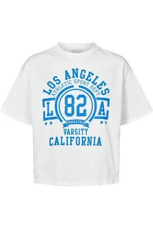 American Dreams Femme, Tops, Blanc, Taille: 42 FR LA California Cropped Cotton Tee