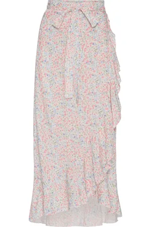 American Dreams Femme, Jupes, Rose, Taille: 38 FR Jupe Portefeuille Florale avec Volants