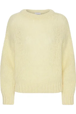 American Dreams Femme, Pulls, Jaune, Taille: 42 FR Pull Alpaga Doux pour les Fêtes dÉté