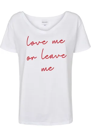 American Dreams Femme, Tops, Blanc, Taille: 38 FR T-shirt Love Me or Leave Me