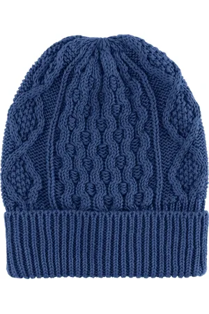 American Dreams Femme, Accessoires, Bleu, Taille: ONE Size Bonnet Beanie en Coton Bleu Marine