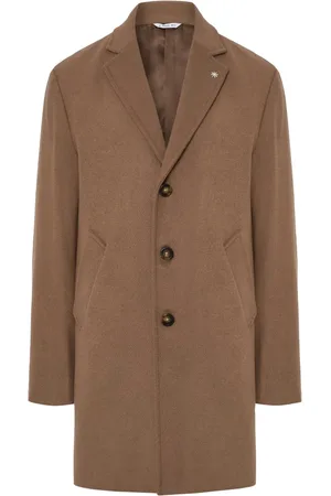 Manuel Ritz Homme, Manteaux, Brun, Taille: M Manteau camel marron boutonné