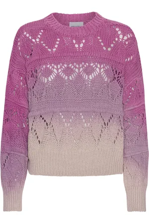 American Dreams Femme, Pulls, Rose, Taille: 40 FR Pull en Coton Lilas Ombre