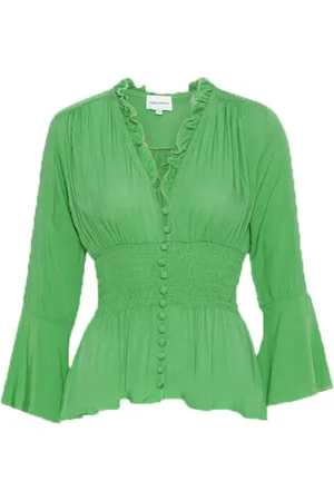 American Dreams Femme, Blouses et Chemises, Vert, Taille: 42 FR Top Sally Vert Émeraude Viscose