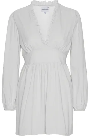 American Dreams Femme, Robes, Blanc, Taille: 38 FR Short en Coton Blanc Uni