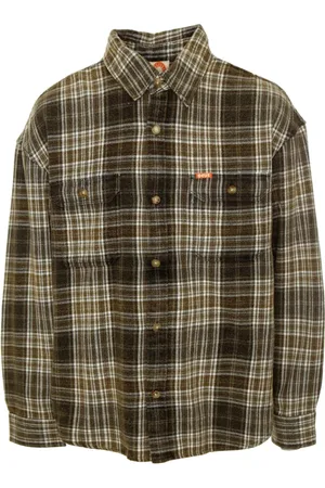 Deus Ex Machina Homme, Chemises, Gris, Taille: L Overshirt à Carreaux avec Col Kent
