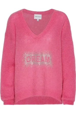 American Dreams Femme, Pulls, Rose, Taille: 40 FR Pull V-Neck Cristal Rose