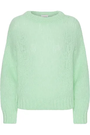American Dreams Femme, Pulls, Vert, Taille: 40 FR Pull Alpaga Doux en Vert Menthe