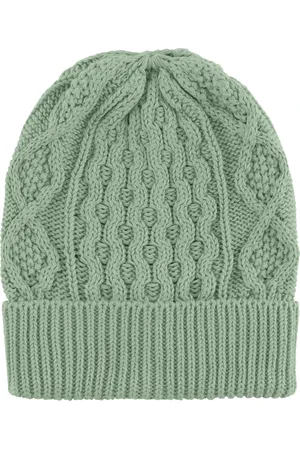 American Dreams Femme, Accessoires, Vert, Taille: ONE Size Beanie en Coton Vert Poussière