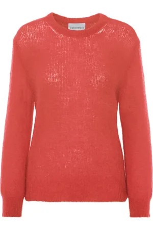American Dreams Femme, Pulls, Rouge, Taille: 42 FR Pull en Tricot Doux en Rouge Corail