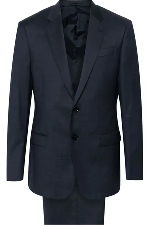 Giorgio Armani Homme, Costumes, Bleu, Taille: M Costume Élégant en Laine Bleue