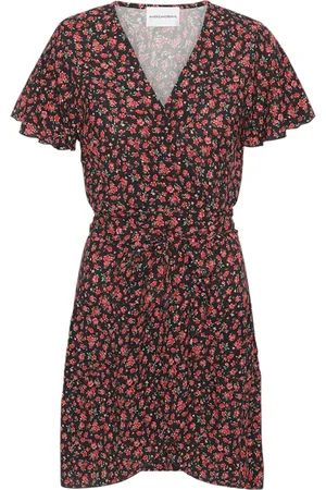 American Dreams Femme, Robes, Rose, Taille: 36 FR Robe Portefeuille Florale avec Volants