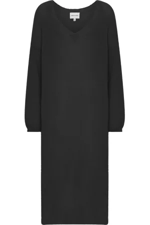 American Dreams Femme, Robes, Noir, Taille: ONE Size Silja Robe Noire Mélange Tricot Col V